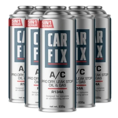 Afbeelding van CARFIX vervangend koelmiddel r134a voor auto airco&#039;s 5 blikken 5in1, 235 g