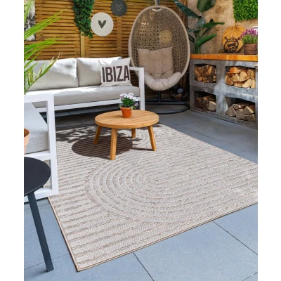 Afbeelding van Buitenkleed Mira Curve Beige 80x150 Cm