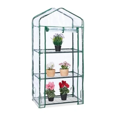 Afbeelding van Relaxdays kweekkas balkon 3 etages kleine foliekas plantenkas kunststof tomatenkas