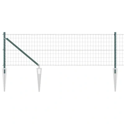 Afbeelding van vidaXL Euro Fence met 13 Spijker Posts 0.4x50 m Verzinkt Staal Groen