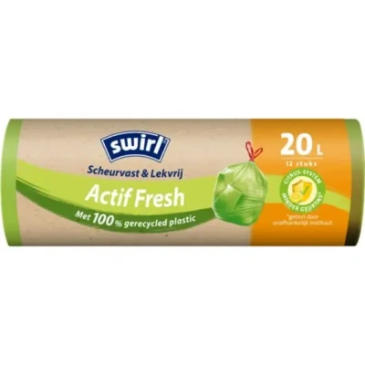 Afbeelding van Swirl Actif Fresh Pedaalemmerzakken met Citroengeur 20L 12 Stuks