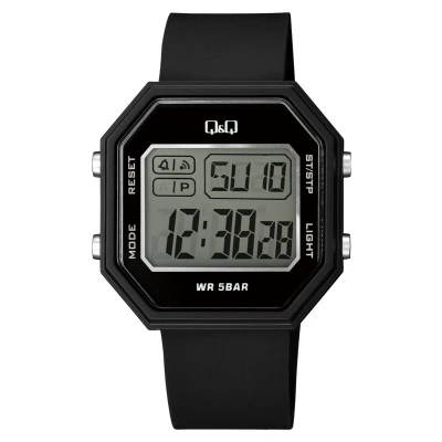 Afbeelding van Q&amp;Q Horloge Digitaal Datum aanduiding Alarm Verlichting Stopwatch Zwart 42MM