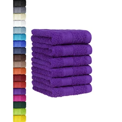 Afbeelding van BaSaTex Set van 6 handdoekenset voor gasten, handdoeken met ophanglus zacht katoen, 30 x 50 cm, gastendoekjes de handreiniging, Öko Tex Standard 100 gecertificeerd, lila