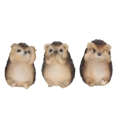 Afbeelding van Nemesis Now Drie Wijze Egels Beeldjes Crème 8.5cm
