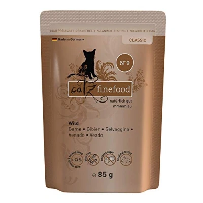 Afbeelding van catz finefood N 9 Wild Fijnvoeding voor katten, nat, verfijnd met aardappel en veenbessen, 16 x 85 g zak