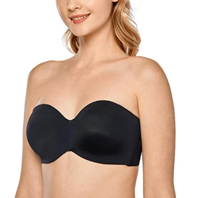 Afbeelding van DELIMIRA Strapless bh Voor Dames Zonder Beugel Minimizer Met Plus Ondersteuning Maten zwart 95F