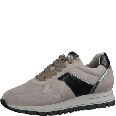 Afbeelding van Tamaris Sneakers laag, Dames, Maat: 37, Taupe comb Leer en imitatieleer