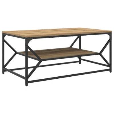 Afbeelding van vidaXL Salontafel Artisan Oak Massief eikenhout 90 x 50 40 cm