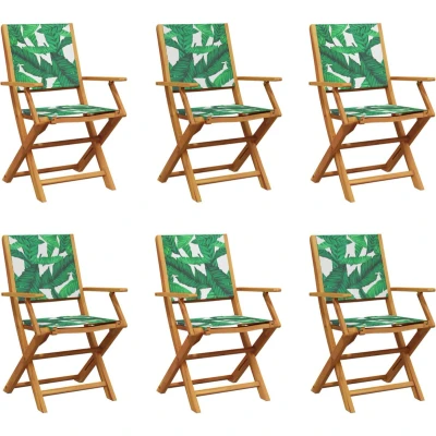 Afbeelding van vidaXL Tuinstoelen 6 st inklapbaar stof en massief hout groen