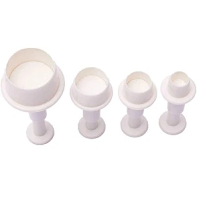 Afbeelding van L FENG UK Ronde Fondant Cutters Set, Plunjer voor Cake Decorated, Biscuit Cookies Mold Cutter Suiker ambachtelijke Icing Decorating (Pack van 4 stuks)