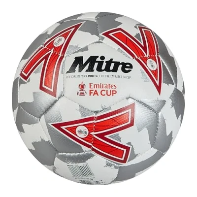 Afbeelding van Mitre Unisex Play FA Cup Voetbal, Wit/Zilver/Rood, MINI