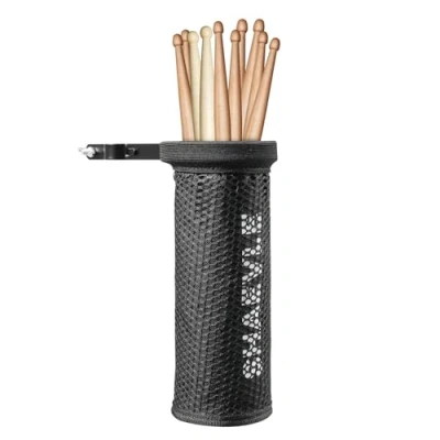 Afbeelding van SHAEVLE Drum Stick Houder Verstelbare Nylon Bag met Klem Op Afsluitbare Legering Staal Heavy Duty voor Drumsticks Mallets Tot 5 Paar, Zwart
