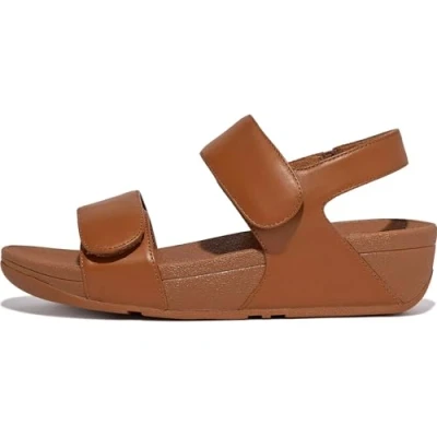 Afbeelding van Fitflop LULU Adjustable BACK Strap Sandalen met sleehak, Dames, Maat: 36, Light tan Leer