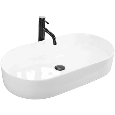 Afbeelding van REA Nadia Opzetwastafel Waskom 71 x 38.5 12 cm Glans Wit
