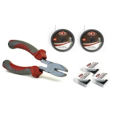 Afbeelding van DLT Onderlijn kit Zelf onderlijnen maken Roofvis Tang Staal Sleeves