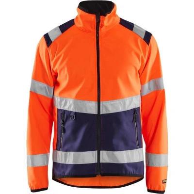 Afbeelding van Blaklader Softshell Jas Hi vis Klasse 2 4877 ORANJE/MARINEBLAUW MT XS