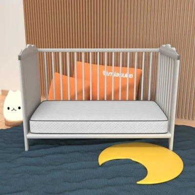 Afbeelding van Miasuite wiegmatras 50 x 120 cm hoogte 12 van water schuim met medisch orthopedisch hulpmiddel en bekleding policotton hypoallergeen mijtdicht, ideaal voor eenpersoonsbed babybed