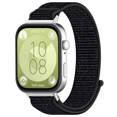 Afbeelding van Sport loop nylon bandje Zwart gemêleerd Huawei Fit 3