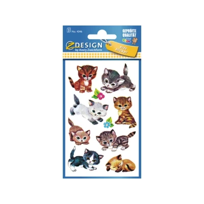 Afbeelding van Avery Av 4346 Papieretiket Z Design Kids Pakje A 3 Vel Katten