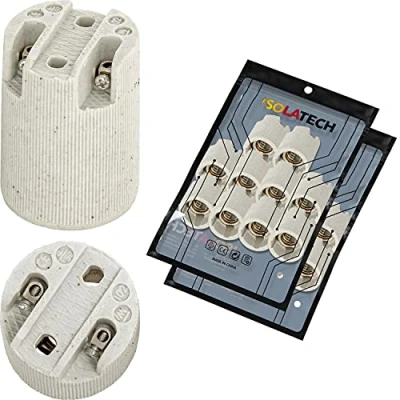 Afbeelding van ISOLATECH 20st E14 keramische gloeilamphouder LED spaarlampen (max.250V/4A) gloeilampen home keuken koelkast badkamer plafond installatie basis houder installeren hittebestendig