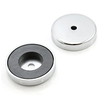 Afbeelding van Ferriet Pot Magneet voor Kunst, Ambachten, Model Making, DIY, Hobby&#039;s, Kantoor en Thuis 50mm dia x 10mm dik 8.5mm gat 15.8kg Pull
