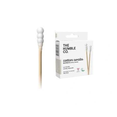 Afbeelding van The Humble Co Wattenstaafjes Spiraal Wit, 100 stuks