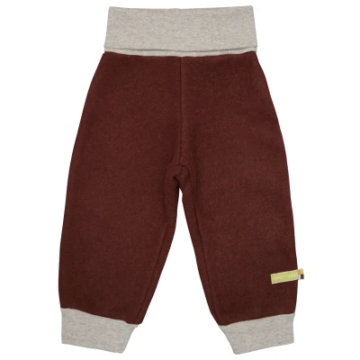 Afbeelding van loud + proud Uniseks wollen fleece voor kinderen, GOTS gecertificeerd, vrijetijdsbroek, wood, 122 128
