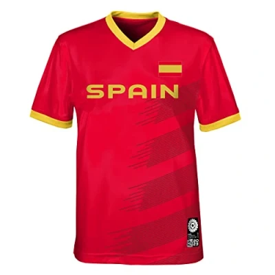 Afbeelding van FIFA Officieel wereldkampioenschap voetbal voor vrouwen 2023, Spanje T shirt, rood, 10 12 jaar volwassenen, Rood