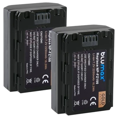 Afbeelding van 2X Blumax batterij vervangt Sony NP FZ100 2250mAh met Sanyo cellen compatibel Alpha A1 / ILCE 6600 7C 7R3, 7MK3 7III 7R IV/Alpha 9 II A9S A9R 100% compatibel.