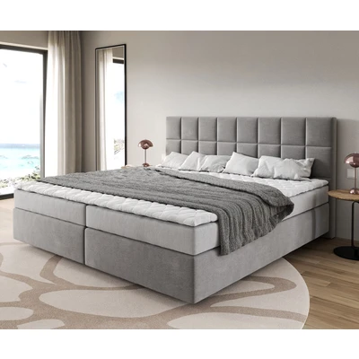 Afbeelding van DELIFE Boxspringbed Dream Fijn microvezel grijs 200x200 cm Bonell matras PU topper