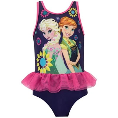 Afbeelding van Disney Frozen badpak meisjes Anna en Elsa eendelig kinderen badmode meisje, blauw, 128
