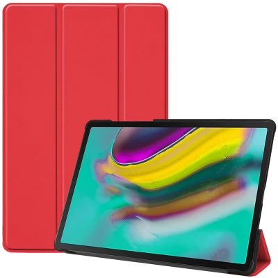 Afbeelding van Samsung Galaxy Tab S5e Hoes: iMoshion Trifold Bookcase Rood Kunstleder Tablet Hoezen
