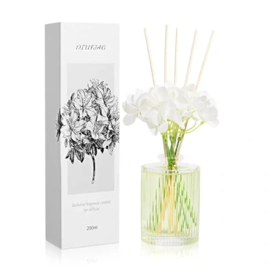 Afbeelding van Kamer geur met 5 geurstokjes 200ml Jasmijn witte thee, home riet diffuser luchtverfrisser voor slaapkamer kantoor badkamer plank decor