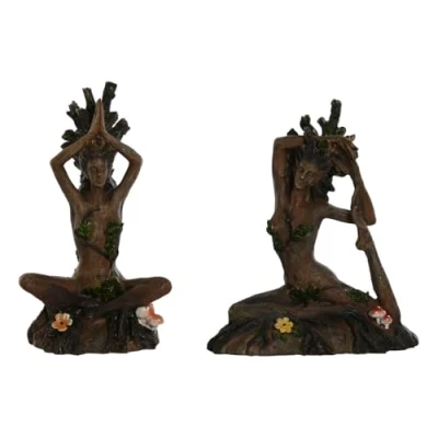 Afbeelding van Decoratieve figuren Home ESPRIT Bruin Yoga Indiaas 13 x 6 16 cm (2 Stuks)