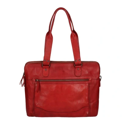Afbeelding van Bear Design Cow Lavato Laptopschoudertas rood III Laptoptas