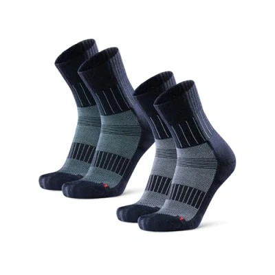 Afbeelding van DANISH ENDURANCE Premium Hardloopsokken met Merino Wol voor Dames &amp; Heren, Ademende Sportsokken, Trail Hardlopen, 2 paar, Veelkleurig (1x Marine/Turkoois, 1x Marine/Lichtblauw), EU 43 47