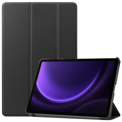 Afbeelding van Samsung Galaxy Tab S9 FE Hoes: iMoshion Trifold Bookcase Zwart Kunstleder Tablet Hoezen