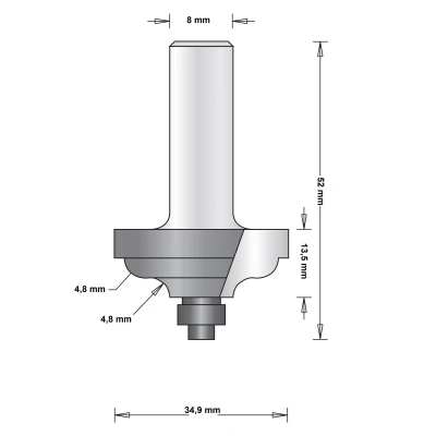 Afbeelding van Hitachi 8 mm ogieffrees 31.8 x 50 45mm
