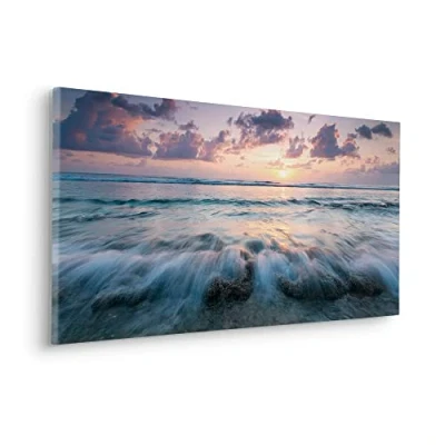 Afbeelding van Komar artprint op linnen Keilrahmenbild Broken Waves Größe 90 x 40 cm 90x40 (breedte hoogte), spieraam (1 stuk)
