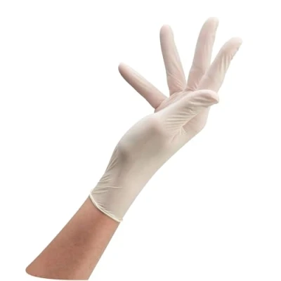 Afbeelding van Sibel Latex Wegwerphandschoenen Wit Gepoederd Maat L 100 Stuks
