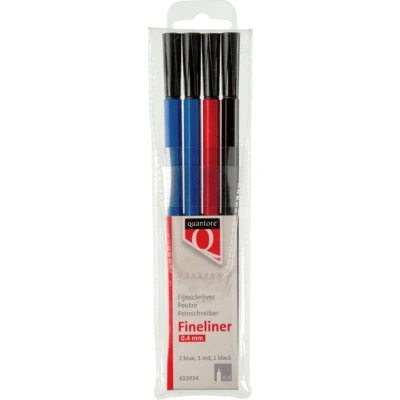 Afbeelding van Fineliner rond 0.4mm assorti 4stuks