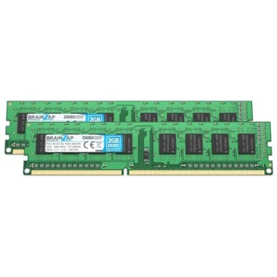 Afbeelding van BRAINZAP 4GB (2X 2GB) DDR3 RAM DIMM PC3 8500U 2Rx8 1066 MHz 1.5V CL7 Computer PC Geheugen