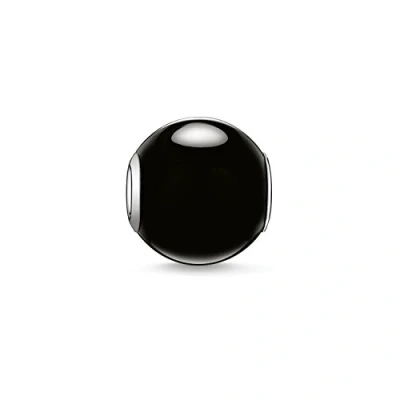 Afbeelding van Thomas Sabo Unisex Bead Obsidiaan zwart Karma Beads 925 Sterling Zilver K0002 023 11, zilver, Glas