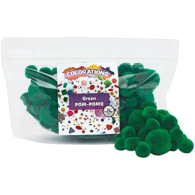 Afbeelding van Colorations Pom Poms Groen, 100st.