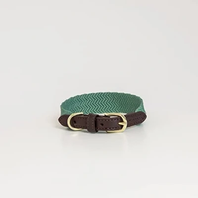 Afbeelding van Hondenhalsband jacquard olijfgroen M/L 58cm