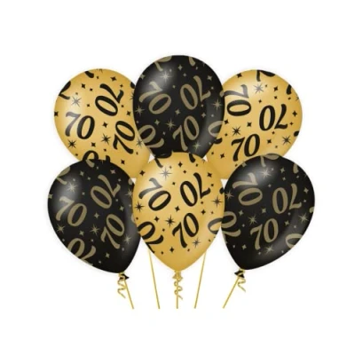 Afbeelding van Ballonnen 70 jaar 30cm 6 stuks
