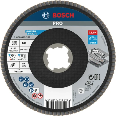 Afbeelding van Bosch Accessories 2608619202 Lamellenschuurschijf Diameter 125 mm Boordiameter 22.23 1 stuk(s)