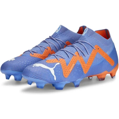 Afbeelding van Puma Future Ultimate FG/AG Voetbalschoenen met kunststof noppen, Heren, Maat: 46, Blue glimmer/white/ultra orange Textiel/ synthetisch