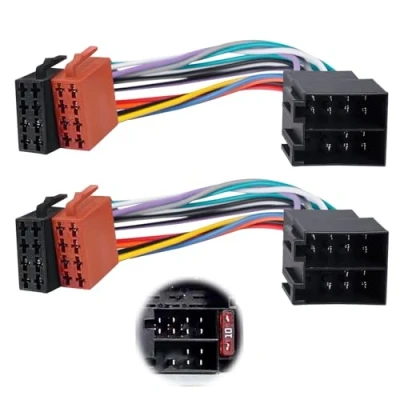 Afbeelding van Autoradio adapter, ISO kabelboom, 16 pins, stekker naar bus, kabelstekker, universele kabelstekker voor VW FIAT Opel Corsa B C, Astra F G, 2 stuks
