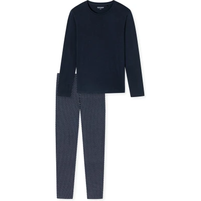 Afbeelding van Schiesser Casual Essentials SET Pyjama, Heren, Maat: 58, Nachtblau
